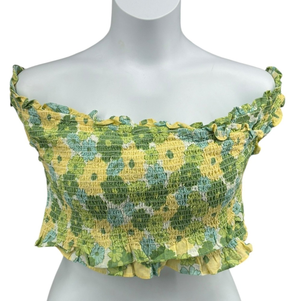 Cotton On Curve‎ Sierra Shirred Off Shoulder Floral Crop Top Size 14 NWT